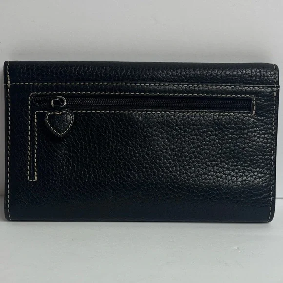 Brighton Black Leather Wallet with Silver Chain Accent - Picture 2 of 9